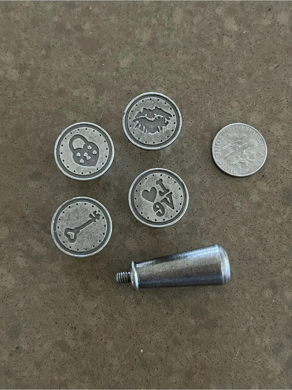 Interchangeable Silver Metal Wax Seal Stamper Set